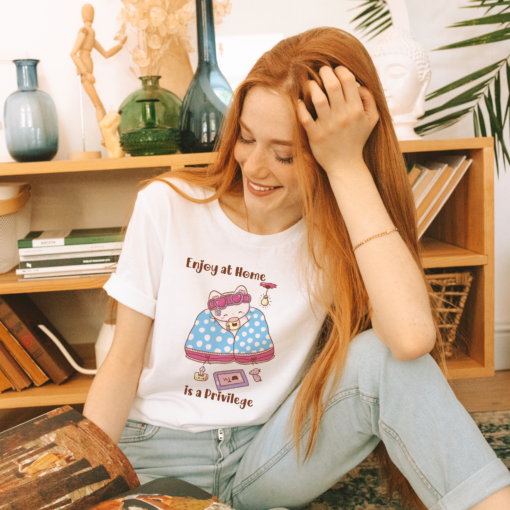 Enjoy at Home T-Shirt - Cozy Vibes for Homebodies