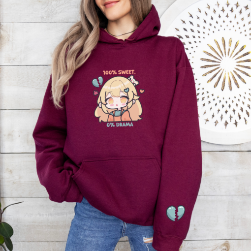 100% Sweet Hoodie - Cute Kawaii Design, Perfect for Casual Wear